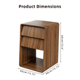 thumbnail image 6 of Nightstand Set of 2 Curved Slope Modern 2 Drawer Dresser Open Shelf End Table Bedside Furniture Bedside Table for Bedroom or Living Room-Walnut, 6 of 11