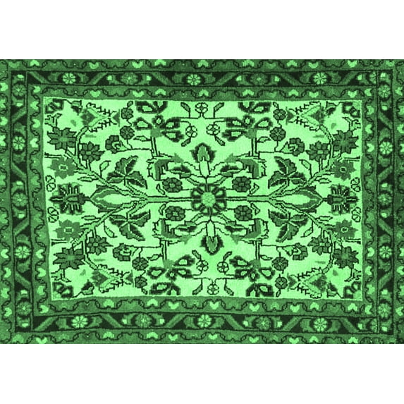 Ahgly Company Indoor Rectangle Animal Emerald Green Traditional Area Rugs, 4' x 6'
