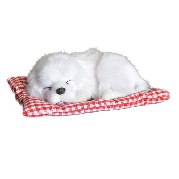 Realyc Cute Simulation Sleeping Puppy Dog Doll Toy with Sound Kid Toy Decoration Gift
