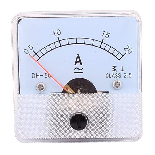 Unique Bargains DH50 Pointer Needle 0-20A Current Tester Panel Analog Ammeter 50mm x 50mm