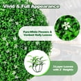 thumbnail image 4 of Topbuy 2 PCS Artificial Boxwood Topiary Balls 19.5” Faux Plants Decorative Boxwood Balls with White Flowers & Holly Leaves, 4 of 7