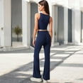 thumbnail image 6 of Women's High-Waisted Flare Pants with Twist Knot Detail - X Large, Navy, 6 of 7