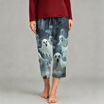 thumbnail image 2 of Zynoxe Womens Capri Pants Lounge Straight Breathable Halloween Printed Elastic Waist Plus Size Trousers with Pockets Trendy Streetwear Pajama Pants, 2 of 5