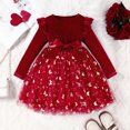 thumbnail image 2 of vigerkar Toddler Girls Tutu Dresses Velvet Tulle Dress with Sequin Long Sleeve Holiday Party Fall Winter Dress 2-4Y (Wine, 12-18 Months), 2 of 8