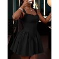 thumbnail image 3 of Black Sweetheart Neck Sleeveless Backless A-Line Mini Princess Dress For Women, 3 of 6