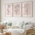 thumbnail image 3 of Pink Wall Art Pictures Decor Blush Pink Flower Canvas Painting Floral Botanical Wall Art Girl Room Poster Aesthetic Coquette Artwork for Bedroom Office Bathroom 16x24 Inch UND set of 3, 3 of 7