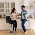 thumbnail image 2 of Bar Stools Set of 4, 24 inch Counter Height Bar Stools, Upholstered Modern Kitchen Barstools with Metal Base, PU Leather Saddle Stools for Kitchen Island, Inky Black, 2 of 7
