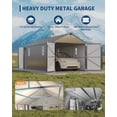 thumbnail image 6 of 10x20 Ft Enclosed Metal Carport with Vertical Steel Roof Durable Garage Shed with Man Door for Sedans SUVs and All-Weather Protection, 6 of 7