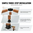 thumbnail image 4 of KFFKFF Pergola Corner Bracket Set, 6''x6'' (Inner Dimensions 5.6x5.6), Includes 4 Durable 3-Way Brackets for DIY Wood Projects, Simplified Setup for Gazebos, Patios, and Outdoor Cabins, 4 of 9