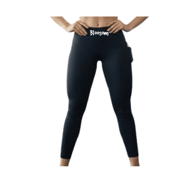 Leggins Deportivos Bloosom Dama De Licra Con Bolsa Celular Gym Negro Talla M