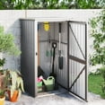 thumbnail image 2 of vidaXL Tool Shed Outdoor Storage Shed with Lockable Door Galvanized Steel, 2 of 18