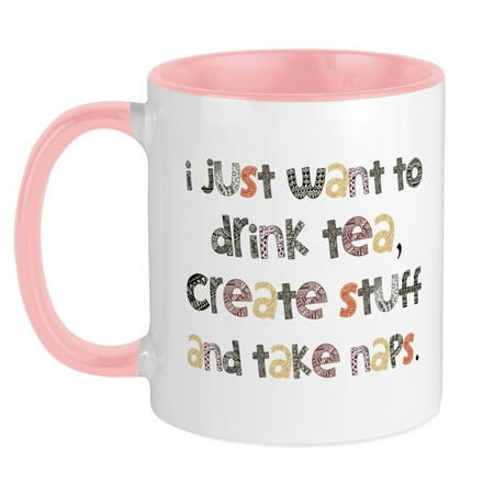 

CafePress - Drink Tea Create Take Naps Mug - Ceramic Coffee Tea Novelty Mug Cup 11 oz