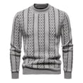 thumbnail image 1 of LOVZFMLL Chandails pour Hommes, Vintage Classique Rayé Acrylique Col Rond Côtelé Chandail, Mode Décontractée, Vêtements d'Automne, Hauts d'Hiver Chauds, 1 of 8