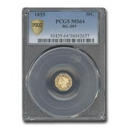 1855 Liberty Octagonal 50 Cent Gold MS-64 PCGS (BG-309)