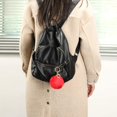 thumbnail image 3 of Soft Artificial Fur (Red) Rabbit Keychain Pompom Ball Fluffy Keychain Suitcase Backpacks Accessories Charm for Women Girls, 3 of 5