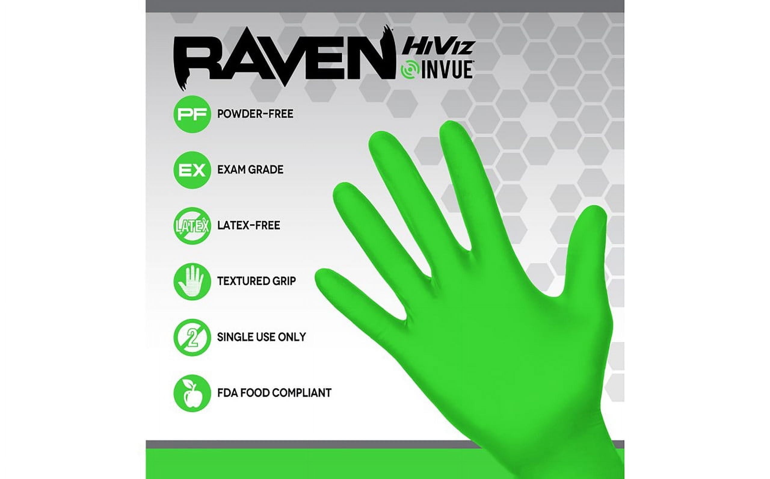 RAVEN 66519, 7 mil Nitrile Exam Grade Gloves, Powder Free, Size X