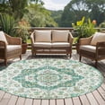 thumbnail image 4 of Round Rugs 6Ft, Turquoise Boho Round Area Rug Washable Indoor Throw Carpet, Vintage Abstract Art Floral Ethnic Tribe Soft Non Slip Circle Rug for Office Cabinet Home Decor Aesthetic, 4 of 8
