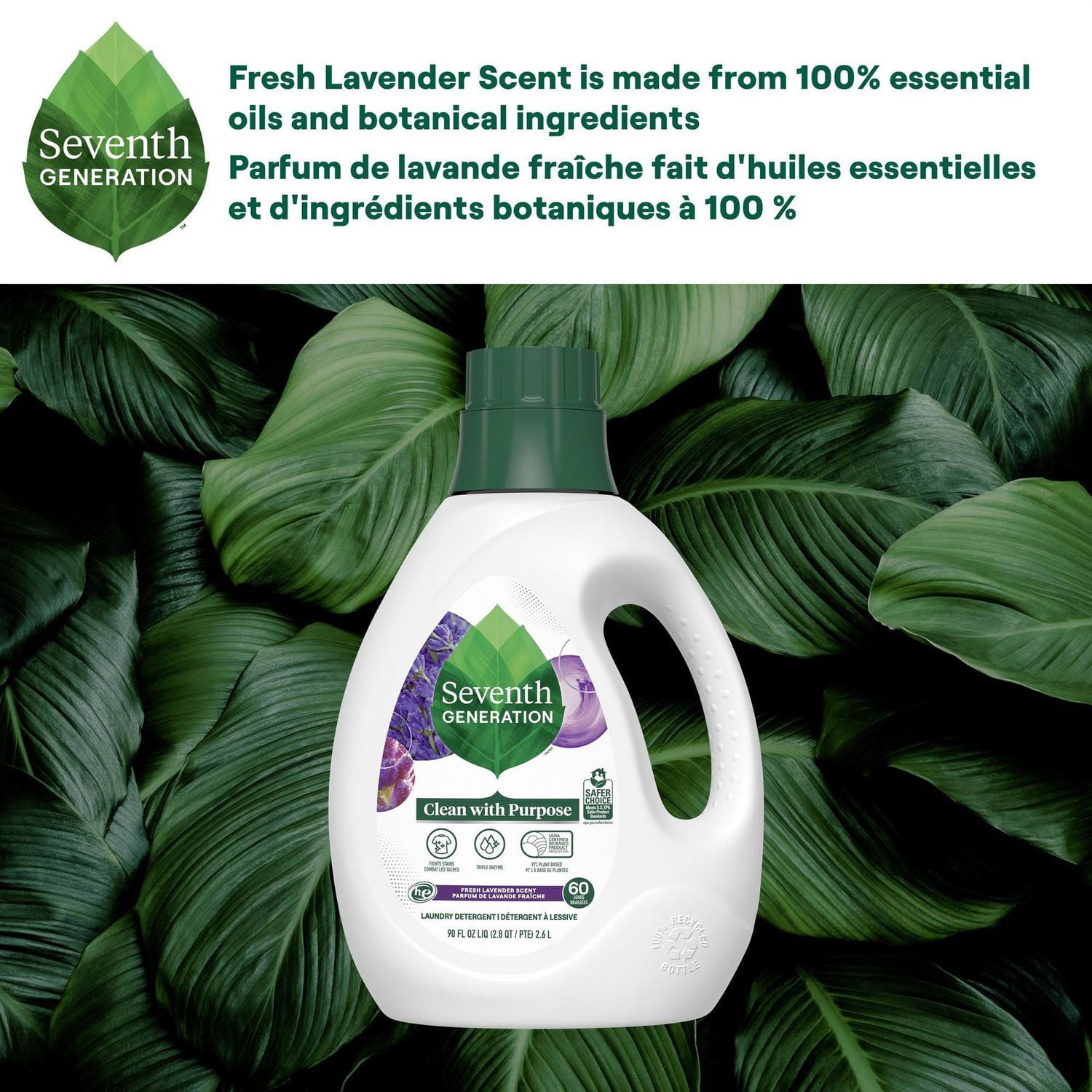 Détergent à Lessive Liquide Seventh Generation Parfum de Lavande Fraîche