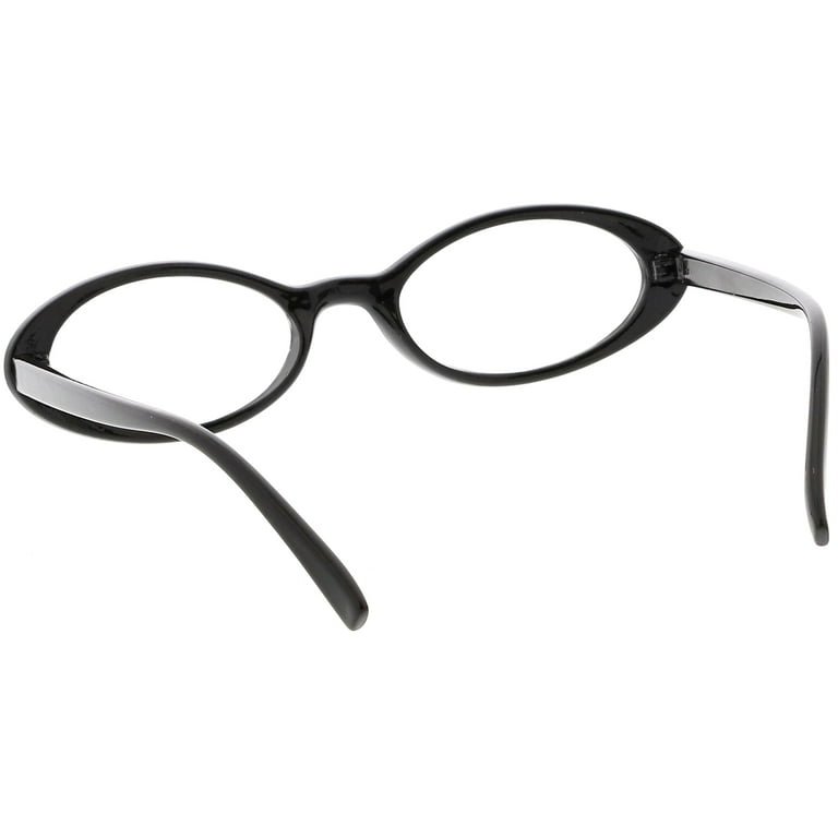 Womens Small Oval Glasses Slim Arms Clear Lens 48mm