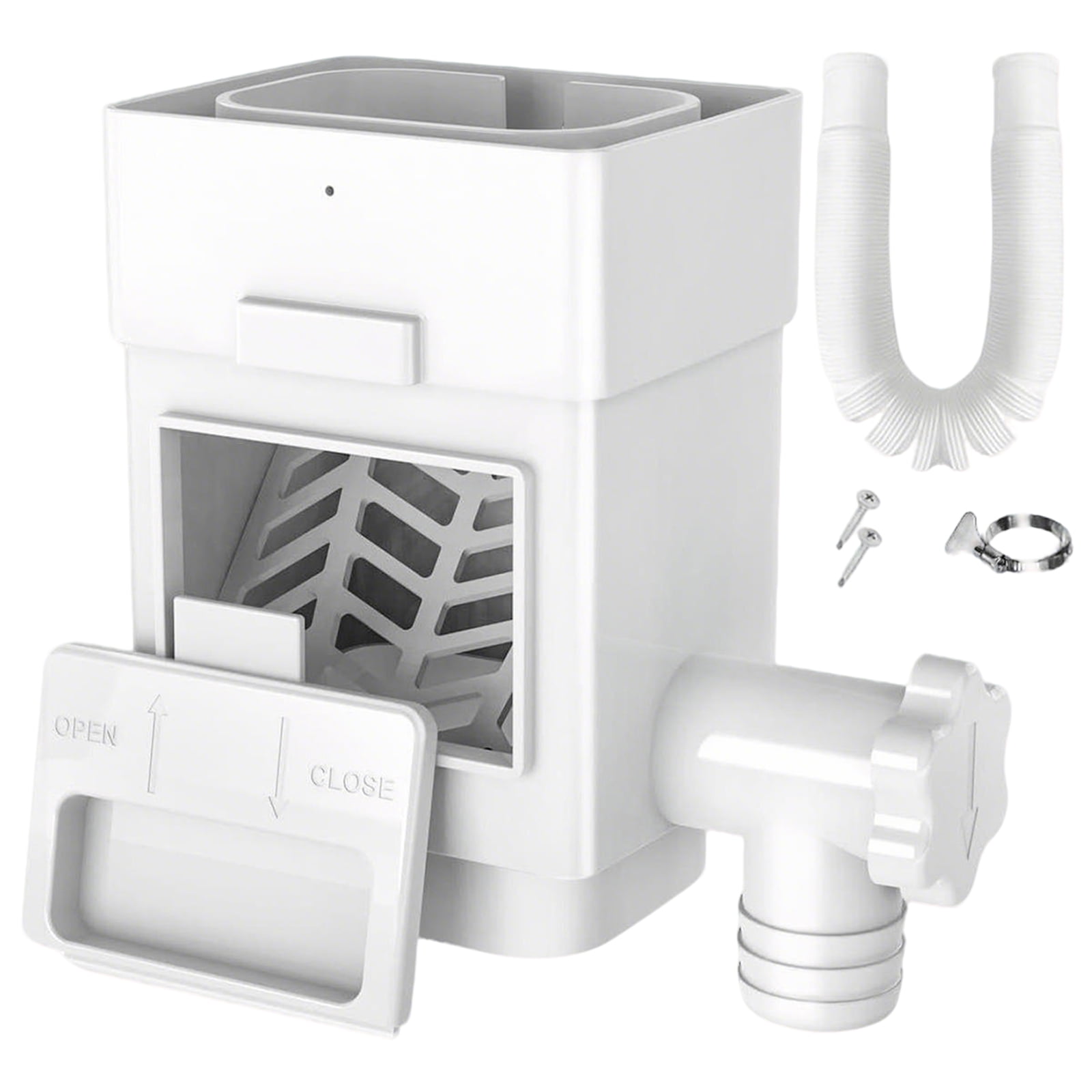 Rainwater Collection System Rain Barrel Diverter Kit Fits for Standard Downspouts Downspout Diverter with Adjustable Valve and Filter Hose,White
