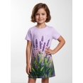 thumbnail image 3 of Girls Smooth Dress Casual Fit Short Sleeve Casual Chic Casual Dress Classic Cut for Kids Girls Age 5-13 Daily Wear, 3 of 6