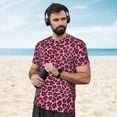 thumbnail image 4 of Wukai Rose Leopard Print Print Men's Short-Sleeved Mesh T-Shirt,Quick-Dry Short Sleeve Workout T-Shirt-5X-Large, 4 of 8