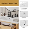 thumbnail image 4 of 36" Rattan Bathroom Vanity with Ceramic Sink, Soft Close Doors and Drawers, Freestanding Cabinet with Solid Wood Legs, Large Space Storage, Natural Finish, 4 of 8