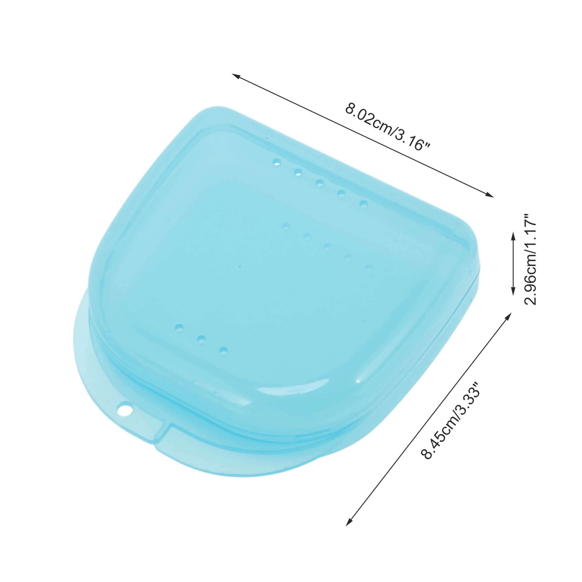 Unique Bargains Compact Braces Box with Vent Holes 1 Pc Clear, Light Blue