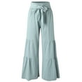 thumbnail image 4 of WTXUE Wide Leg Pants, Bell Bottoms Women Summer High Waisted Cotton Flare Palazzo Pants Beach Pant Long Trousers, Womens Trousers Slacks Slacks, Mint Green, 4 of 6