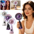 thumbnail image 4 of Zhenhongyql Cute Portable Handheld Fan With RGB Colorful Light & Digital Display USB Rechargeable Personal Fan With 5 Speeds Quiet Desktop Fan For Home Travel, 4 of 4