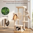 thumbnail image 3 of Sturdy 40-inch Cat Tree Tower with Cat Cave & Ramp Steps - Multi-Level Play & Sleep Center for Large Indoor Cats, Beige, 3 of 13