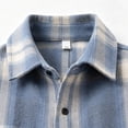 thumbnail image 6 of Kaemgyyd Men's Jackets Long Sleeve Casual Plaid Shacket Button down Collar Overshirt with Pockets（Light Blue,4X-Large）, 6 of 6