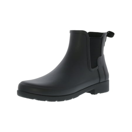 Hunter Women's Original Refined Chelsea Black High-Top Rubber Rain Boot - (Best Hunter Boots For Small Calves)