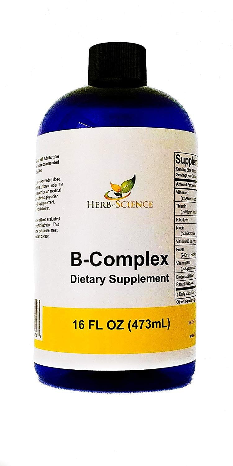 HerbScience 16oz Super B Complex Vitamins with Vitamin C Liquid