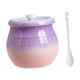 thumbnail image 4 of Recipiente de cerámica para cocina, despensa, 680 ml, tarros de especias con tapa y cuchara de cerámica Violeta, 4 of 9