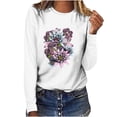 thumbnail image 1 of Leutsin T-shirt Blouse à Manches Longues Décontracté Ample à Col Rond Imprimé pour Femmes, 1 of 7
