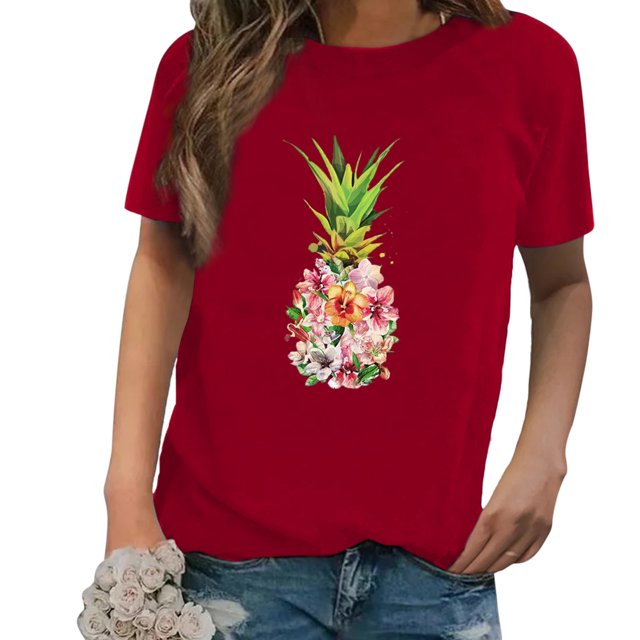 DPTALR Chemises Décontractées pour Femmes à Manches Courtes Imprimées Tee-Shirt Ample Tunique Blouse