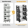 thumbnail image 6 of 4-Tier Rolling Stackable Vegetable Fruit Basket Utility Cart Rack, 6 of 9
