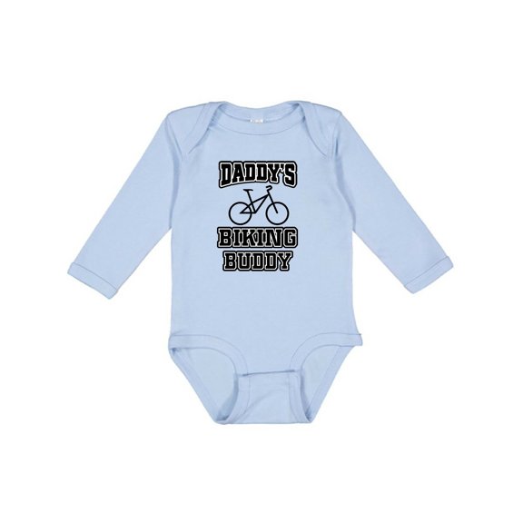 Inktastic Daddys Biking Buddy Boys or Girls Long Sleeve Baby Bodysuit
