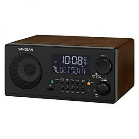 Sangean WR-22BK Tabletop FM-RDS (RBDS)/AM/USB/Bluetooth Digital Radio Receiver, Black, 10 Station Presets (5 FM/5 AM), Easy To Read High Contrast LCD Display With Automatic And Adjustable Backlight,