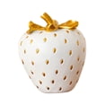 thumbnail image 3 of deevoka Strawberry Fruit Figurine Decor Gift Sculpture for Office Kitchen Photo Prop White Gold, 3 of 9