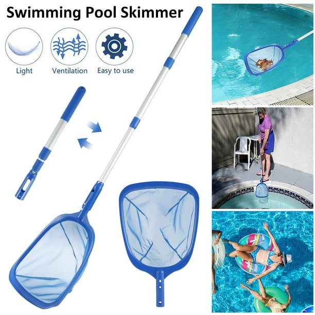 Austok Pool Skimmer Net, with 17.5-3.5 inch Telescopic Pole Leaf Skimmer  Mesh Rake Net, Pool Net with 4 Sections Detachable Pole, for Spa Pond  Swimming Pool, Pool Cleaner Supplies and Accessories 