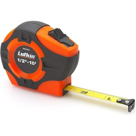 

Lufkin 13mm x 3m P1000 Series Hi-Viz Orange Yellow Clad A9 Blade Power Return Tape Measure - PHV1023CMN Black