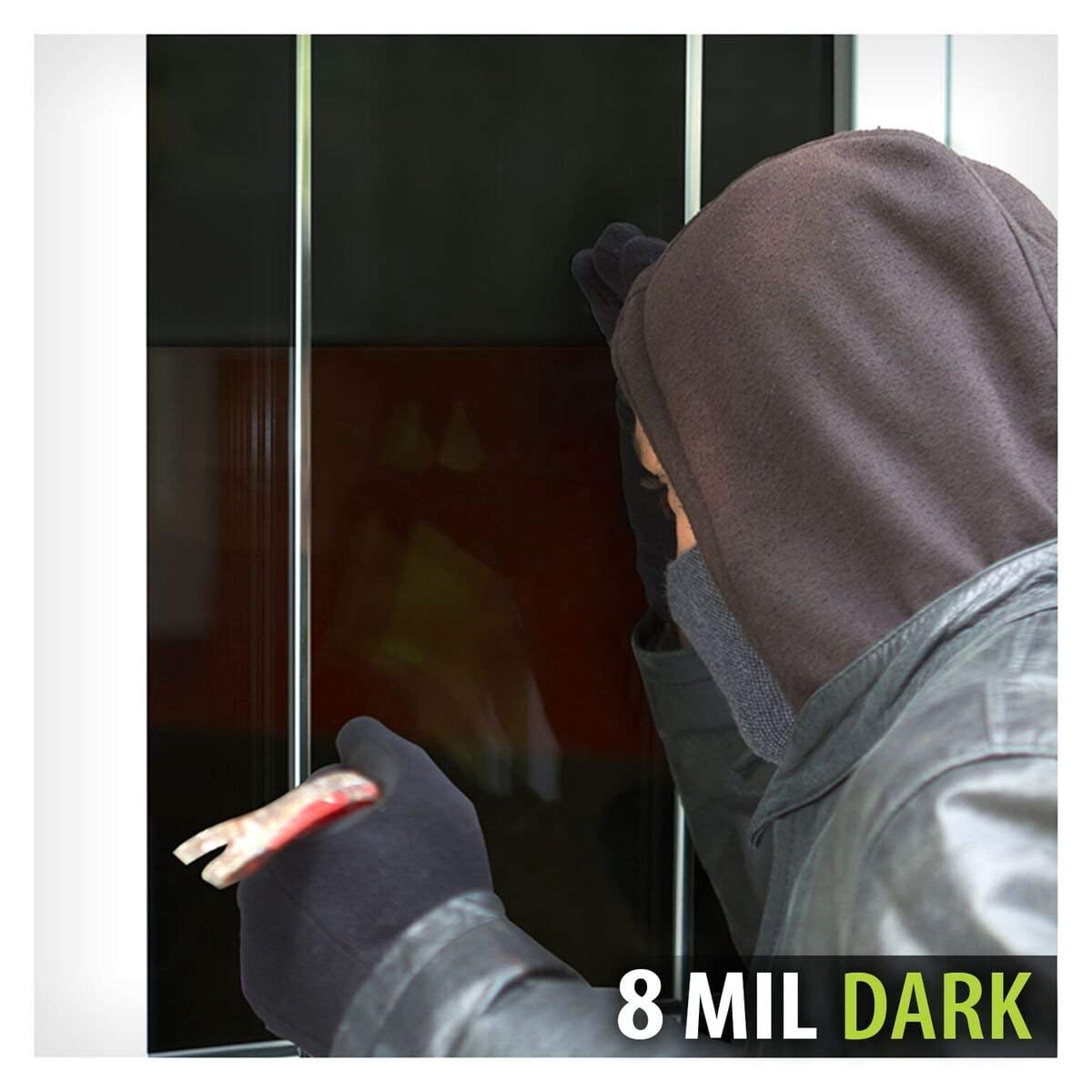 BDF S8MB20 Security and Daytime Privacy 8 Mil Black 20 (Dark) Window Film 24in X 24ft