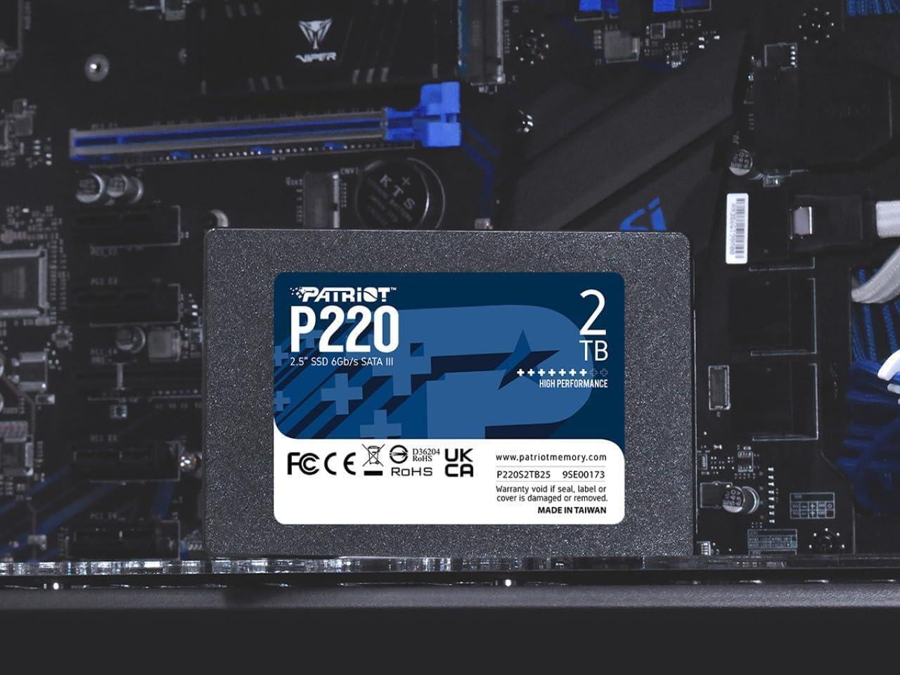 Patriot P220 2TB Internal SSD - SATA 3 2.5" - Solid State Drive - P220S2TB25