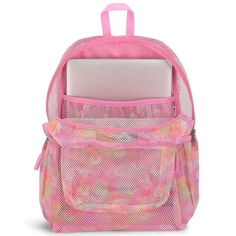 JanSport Eco Mesh Pack See Through Backpack Ideal for School Work Travel or Beach Outings Neon Daisy One Size