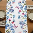 thumbnail image 5 of Table Runners 72 Inches Long Dress Scarves, Blue Spring Floral Farmhouse Kitchen Table Runner, Coffee Tablerunners, Pink Flowers Butterfly Pastoral 14x72 Inch, 5 of 9