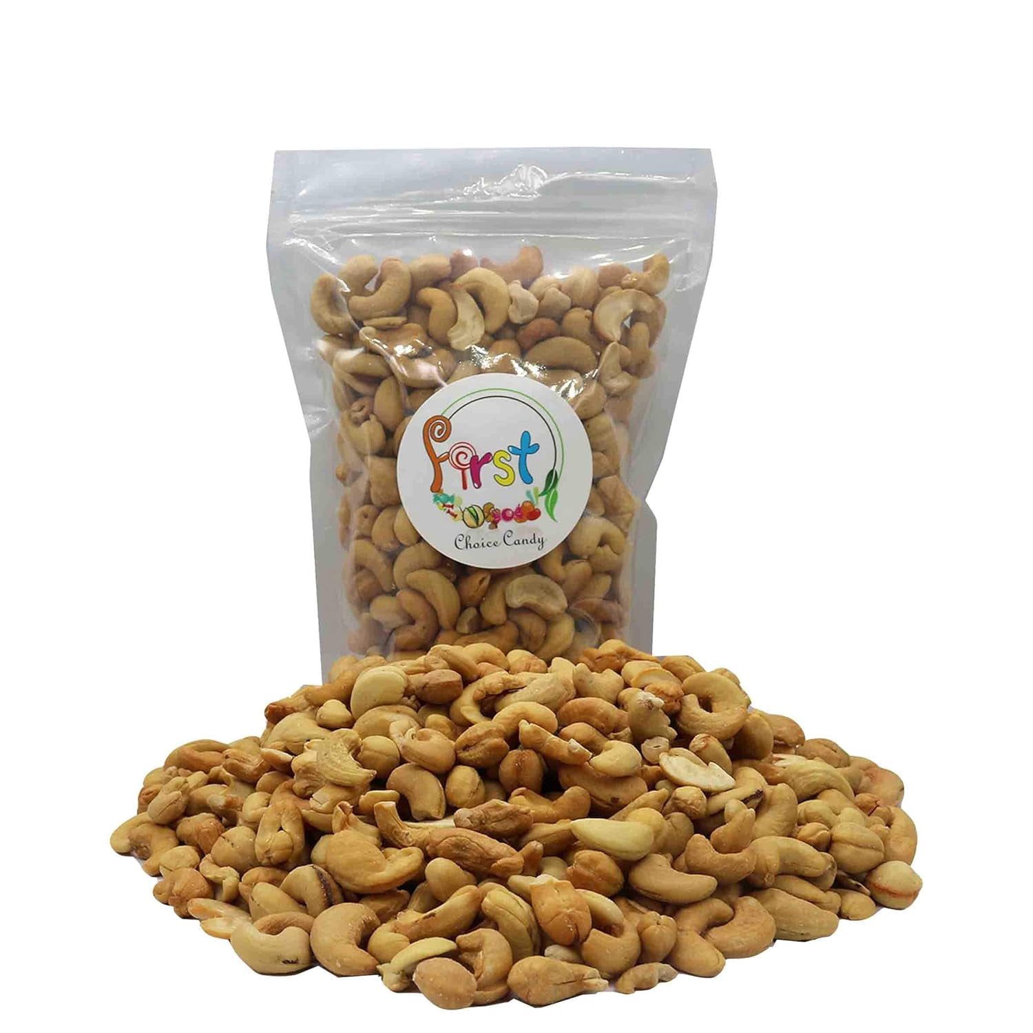 FirstChoiceCandy Roasted Unsalted Whole Cashews Nuts Snacks, No Salt, 2 Pound