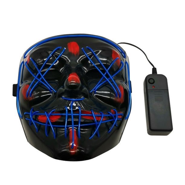 Máscara de cosplay de plástico luminoso LED para decoración de fiesta de Halloween