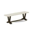 thumbnail image 2 of East West Furniture Dining Chair Distressed Jacobean & Linen White, VB726, 2 of 5